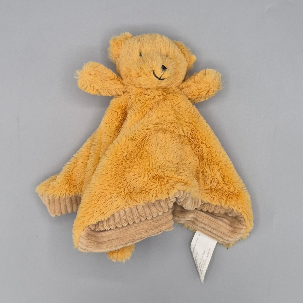 Teddy Bear Baby Security Blanket Lovie Rattle Yellow Tan‎ 18540 Maxx Marketing